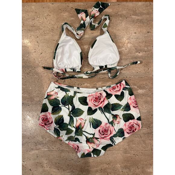 Dolce & Gabbana Swimwear Two Piece High Waist Bikini Set Floral Print - Picture 3 of 11